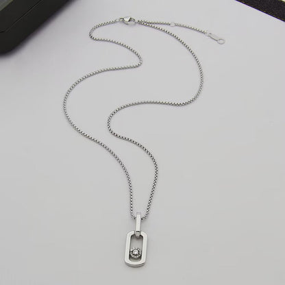 [Eternal Jewelry]So Move Paper‑Clip Sliding Diamond Necklace