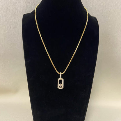 [Eternal Jewelry] So Move Diamond‑Set Paper‑Clip Sliding Necklace