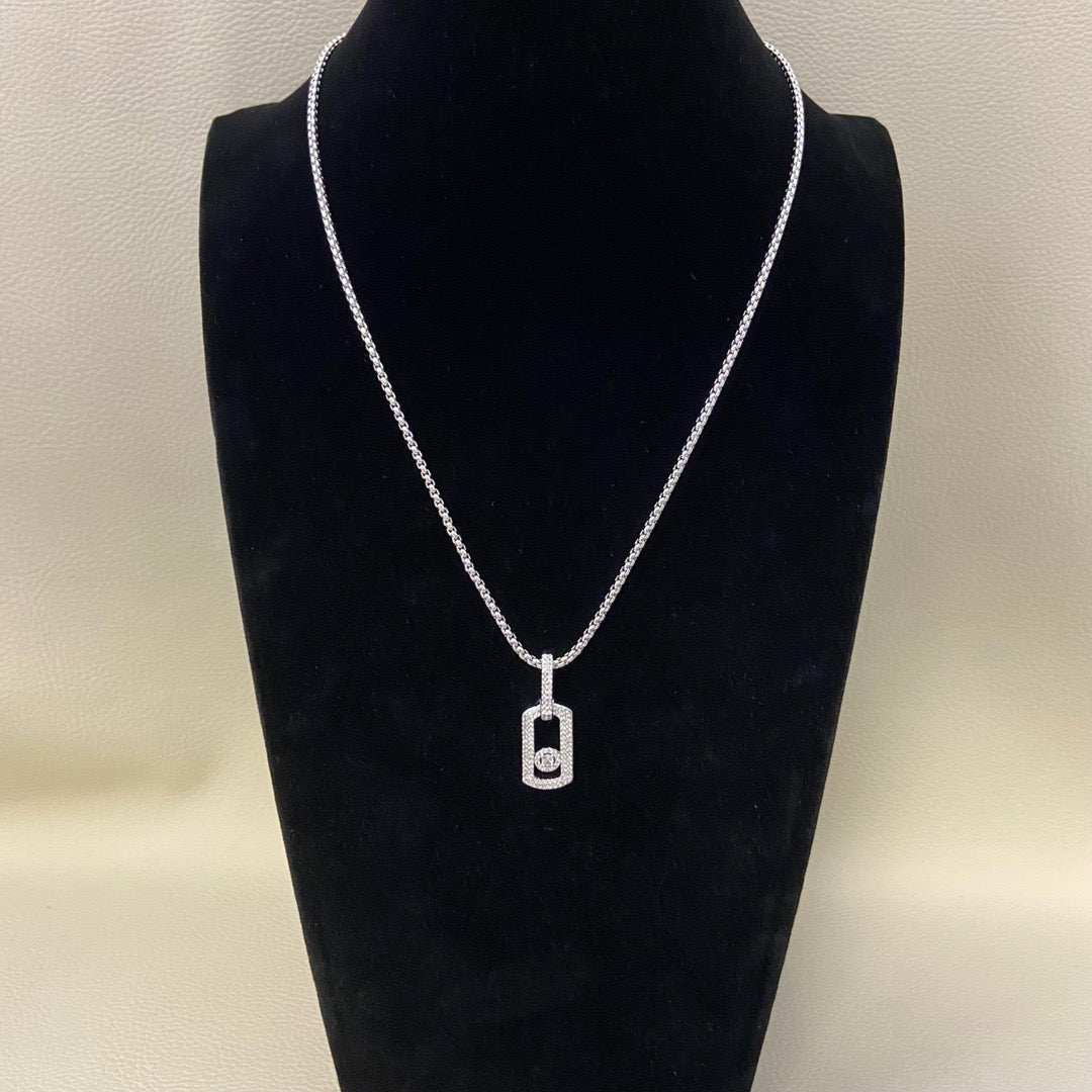 [Eternal Jewelry] So Move Diamond‑Set Paper‑Clip Sliding Necklace