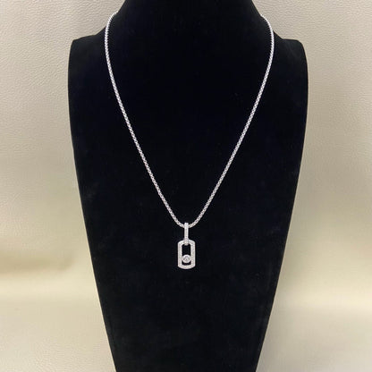 [Eternal Jewelry] So Move Diamond‑Set Paper‑Clip Sliding Necklace