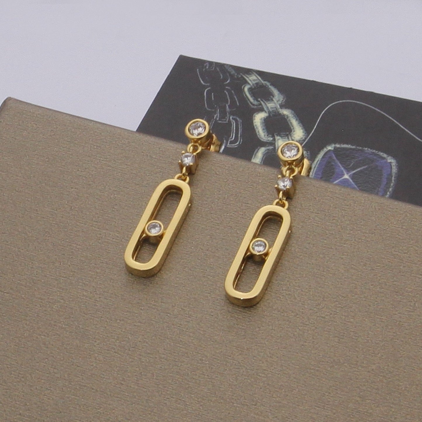 [Eternal Jewelry] Move Uno Drop Earrings, Movable Stone