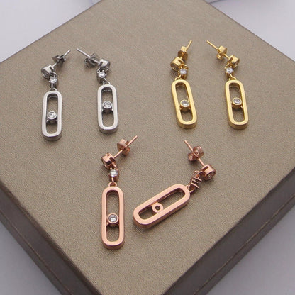 [Eternal Jewelry] Move Uno Drop Earrings, Movable Stone