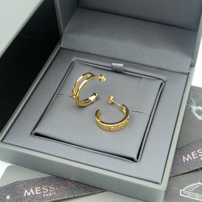 [Eternal Jewelry] Move Double Hoop Earrings, 3 Movable Stones