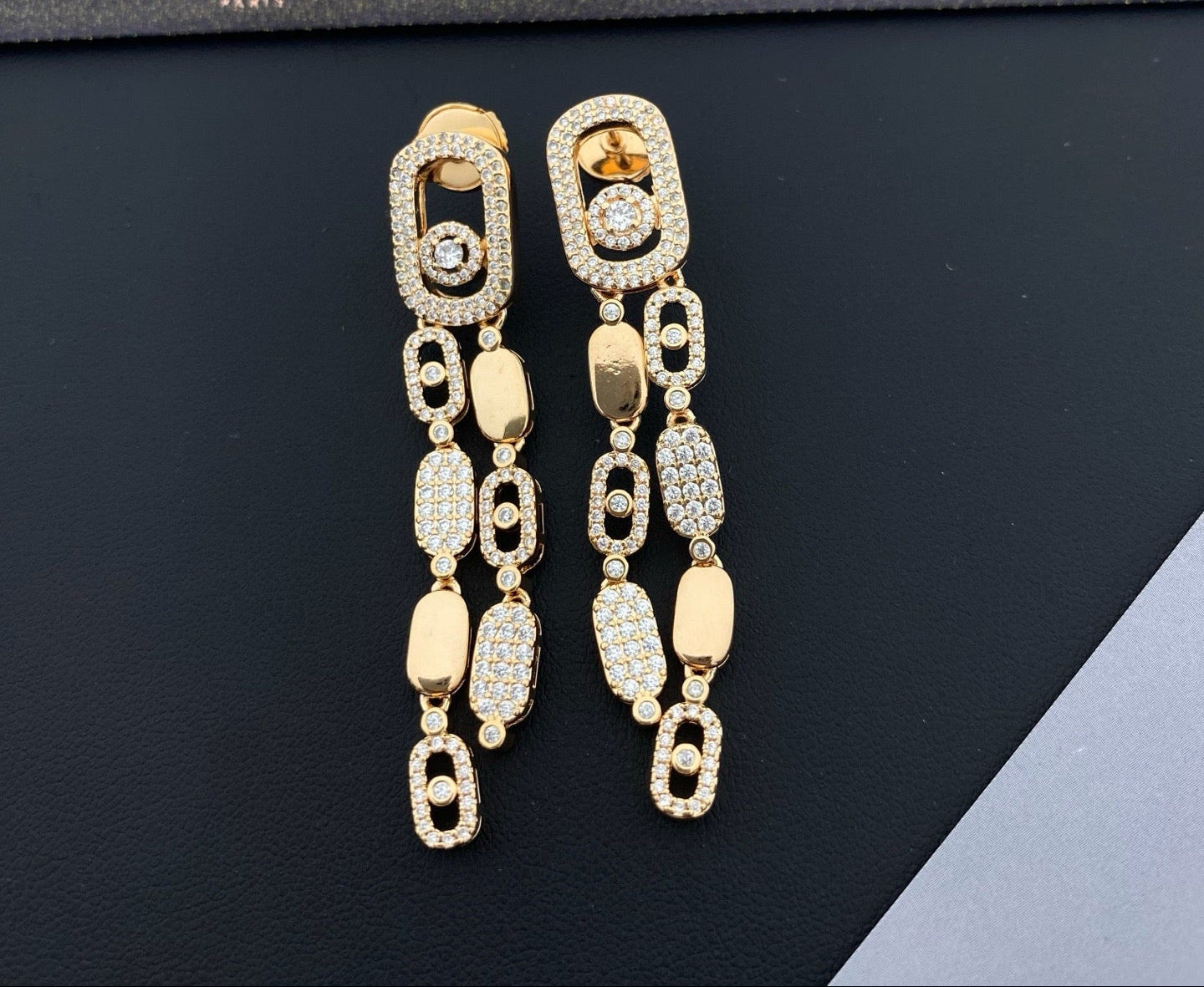 [Eternal Jewelry] Move Link Long Tassel Earrings, Movable Stones