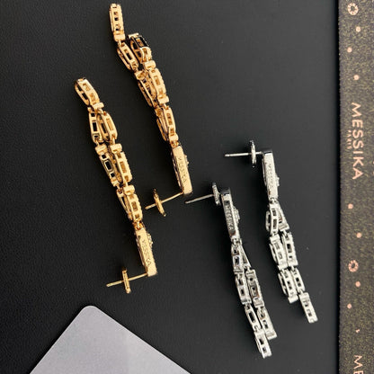 [Eternal Jewelry] Move Link Long Tassel Earrings, Movable Stones