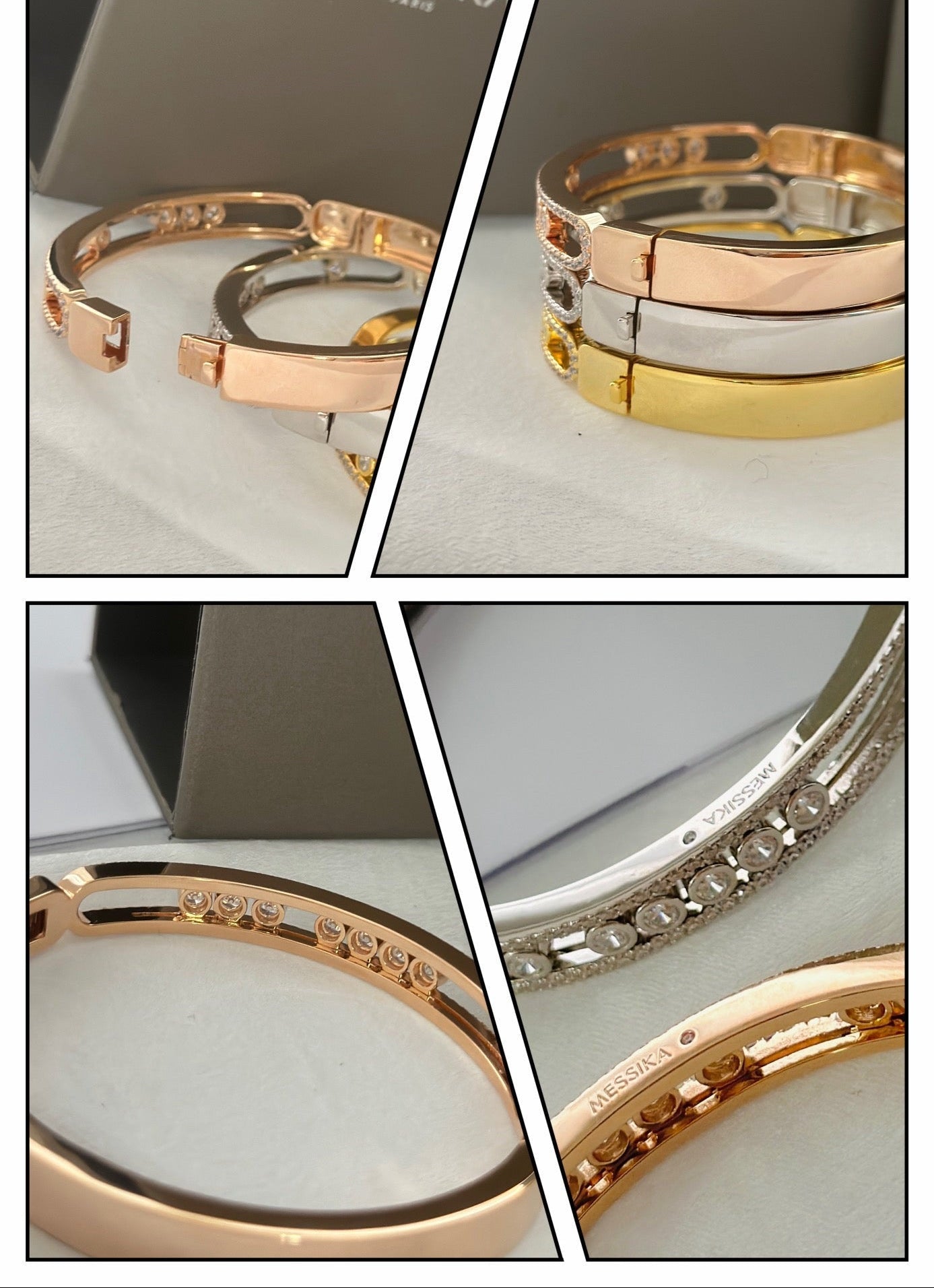 [Eternal Jewelry]Move Classique 7‑Moving‑Diamond Bangle, Double‑Row Pavé Setting