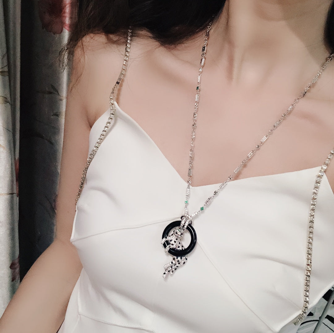 ¡®Eternal Jewelry¡¯Pave Panther Circle Pendant Necklace