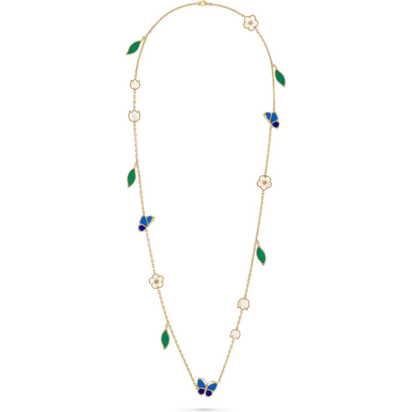 [Eternal jewelry]LUCKY SPRING BUTTERFLY 15 FLOWER NECKLACE