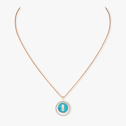 [Eternal jewelry]LUCKY MOVE 1 DIAMOND TURQUOISE PINK GOLD DIAMOND NECKLACE