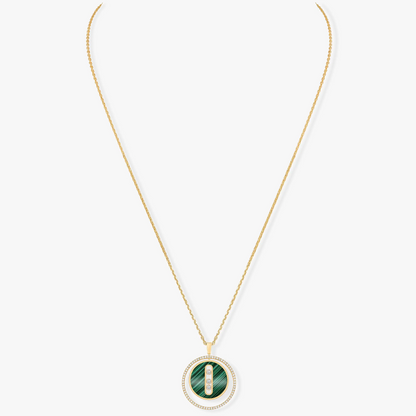 [Eternal jewelry]LUCKY MOVE 3 DIAMOND MALACHITE GOLD DIAMOND NECKLACE