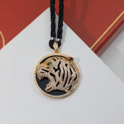 ¡®Eternal Jewelry¡ Openwork Tiger Cord Pendant Necklace