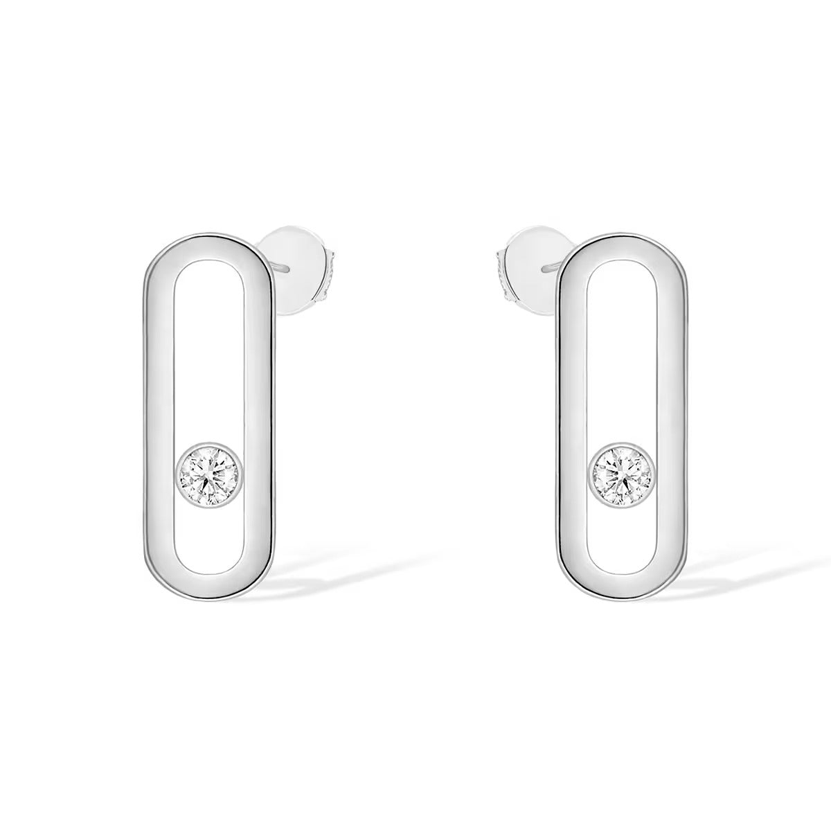 [Eternal jewelry]MOVE UNO SMALL 1 DIAMOND EARRINGS