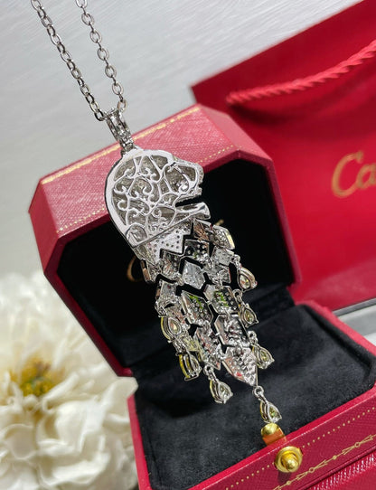 ¡®Eternal Jewelry¡ High Jewelry Pave Panther Tassel Necklace