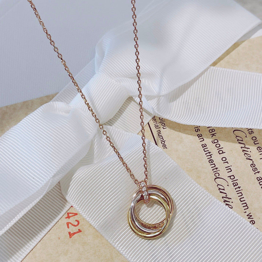 [Eternal Jewelry]TRINITY NECKLACE GOLD  DIAMONDS