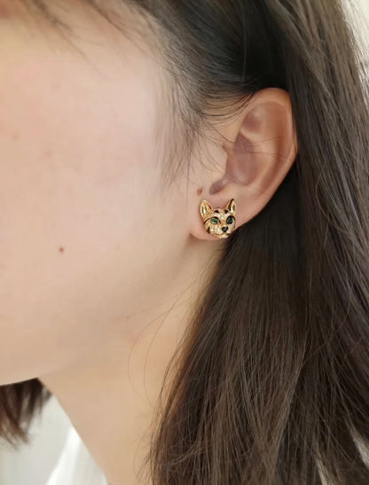 ¡®Eternal Jewelry¡¯ Panther Face Stud Earrings