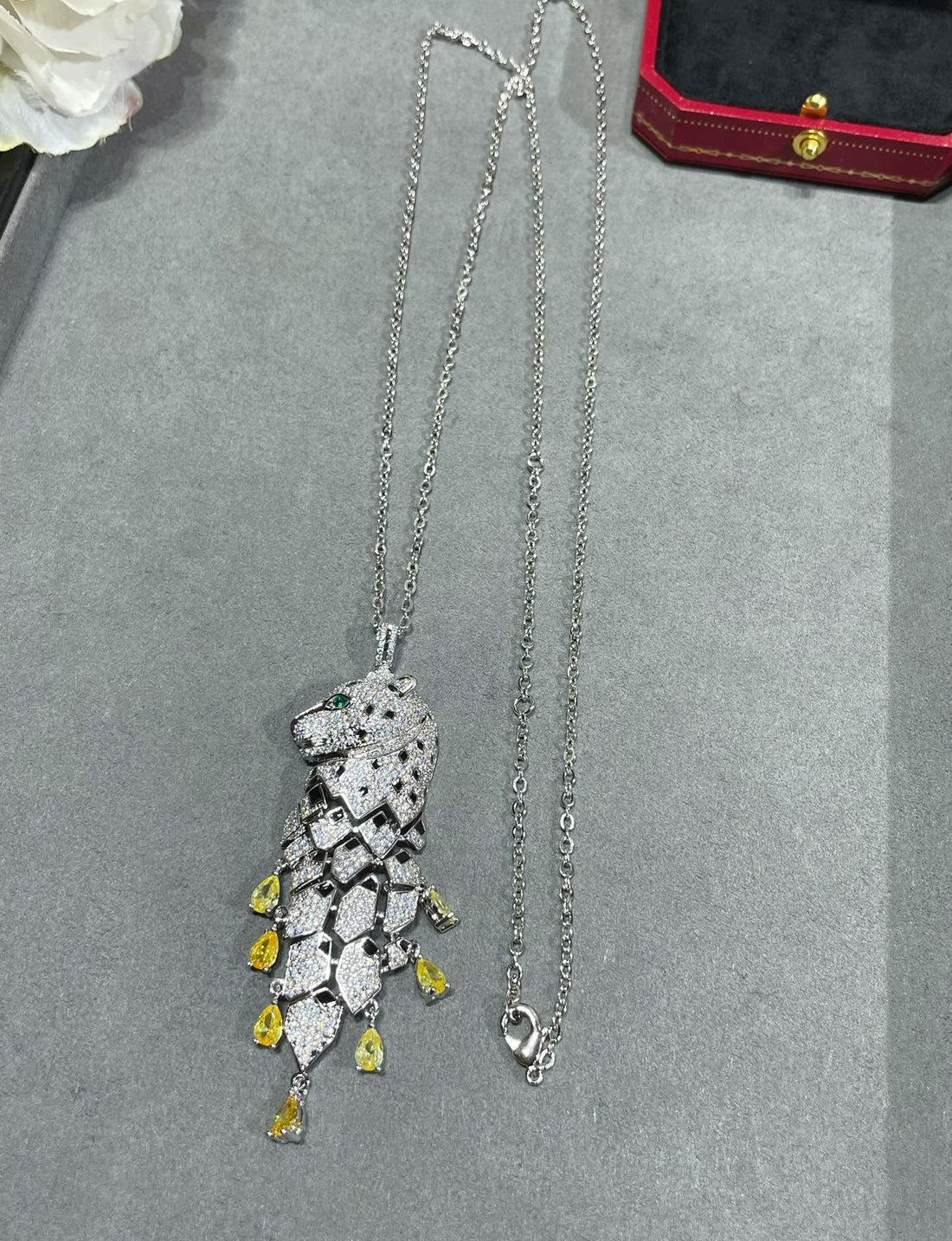¡®Eternal Jewelry¡ High Jewelry Pave Panther Tassel Necklace