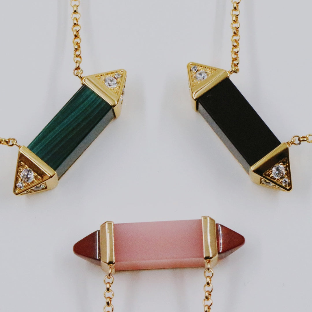 ¡®Eternal Jewelry¡¯Color Stone Bar Pendant Necklace