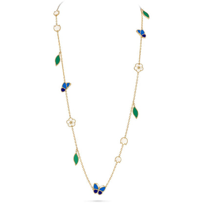 [Eternal jewelry]LUCKY SPRING BUTTERFLY 15 FLOWER NECKLACE