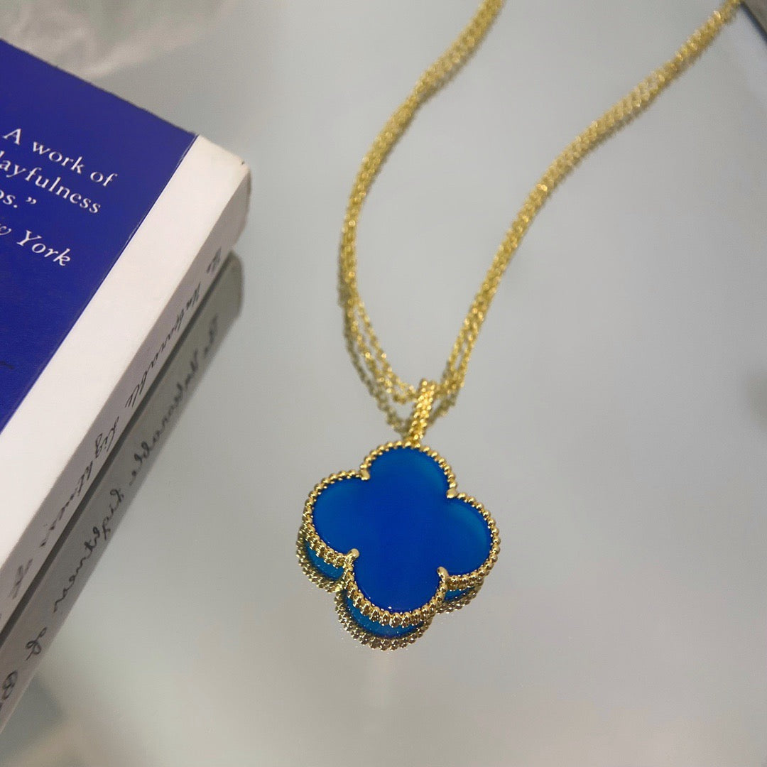 [Eternal Jewelry]CLOVER 25MM NECKLACE TURQUOISE ROSE GOLD