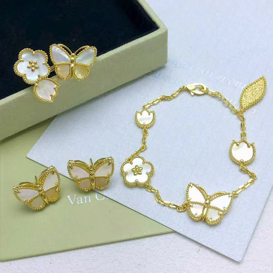 [Eternal jewelry] 26 NEW CLOVER LUCKY LIGHT YELLOW AND WHITE SET