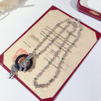 ¡®Eternal Jewelry¡¯Pave Panther Circle Pendant Necklace