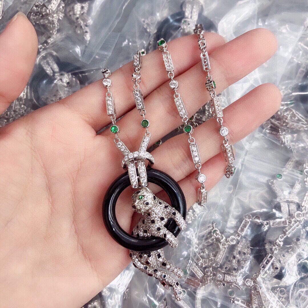 ¡®Eternal Jewelry¡¯Pave Panther Circle Pendant Necklace