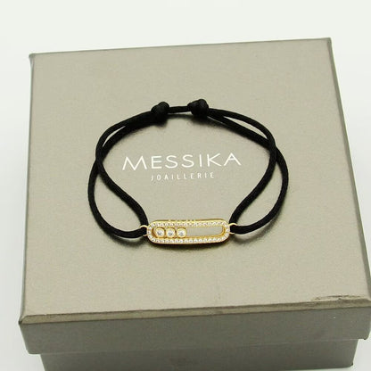 [Eternal jewelry]Messika Care(s) pink cord pavé bracelet