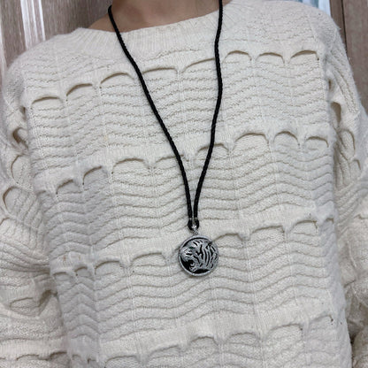 ¡®Eternal Jewelry¡ Openwork Tiger Cord Pendant Necklace
