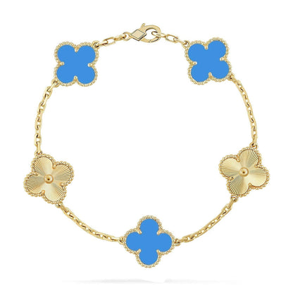 [Eternal Jewelry] CLOVER 5 MOTIF BLUE AGATE BRACELET COLLECTION