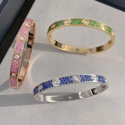 [Eternal jewelry]2026 PAVE GEMSTONE LOVE BRACELET 6.1MM 10 DIAMONDS