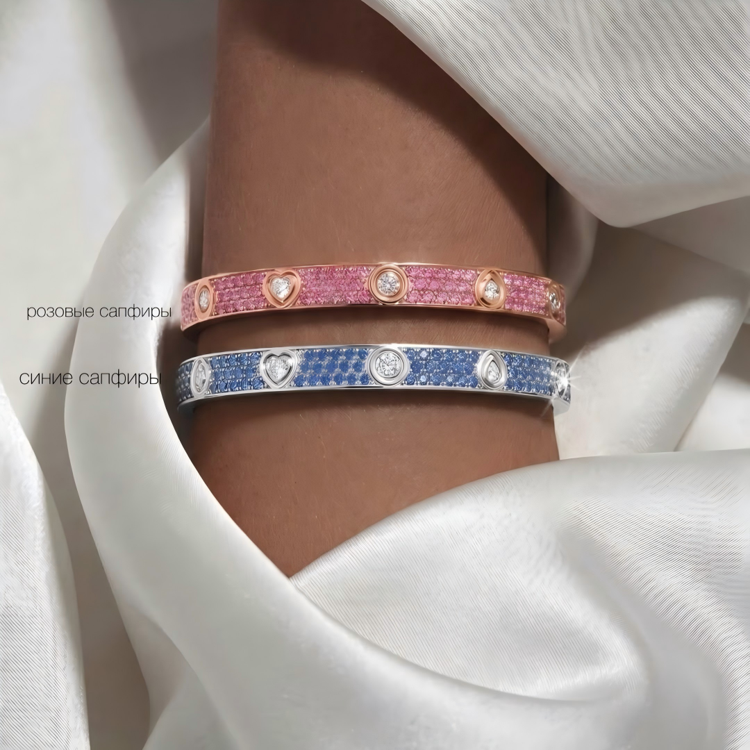 [Eternal jewelry]2026 PAVE GEMSTONE LOVE BRACELET 6.1MM 10 DIAMONDS