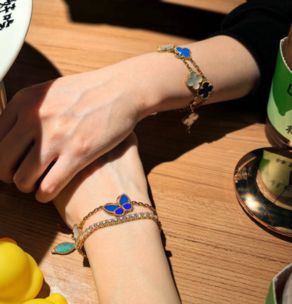 [Eternal jewelry]LUCKY SPRING BUTTERFLY 5 MOTIF BRACELET