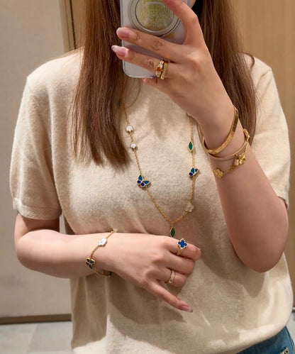 [Eternal jewelry]LUCKY SPRING BUTTERFLY 15 FLOWER NECKLACE