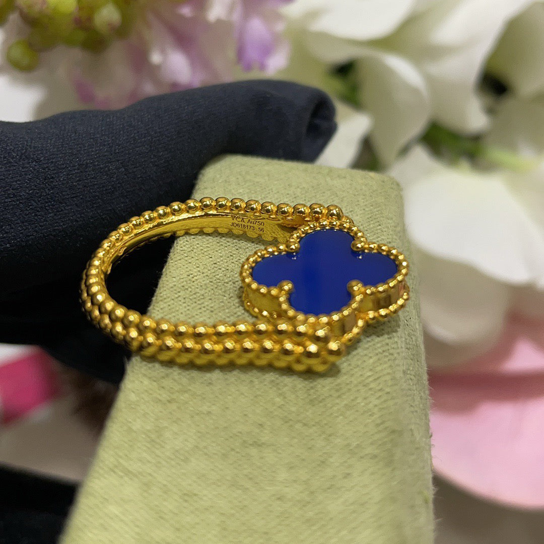 [Eternal Jewelry]CLOVER RIVERSIBLE BLUE AGATE RING