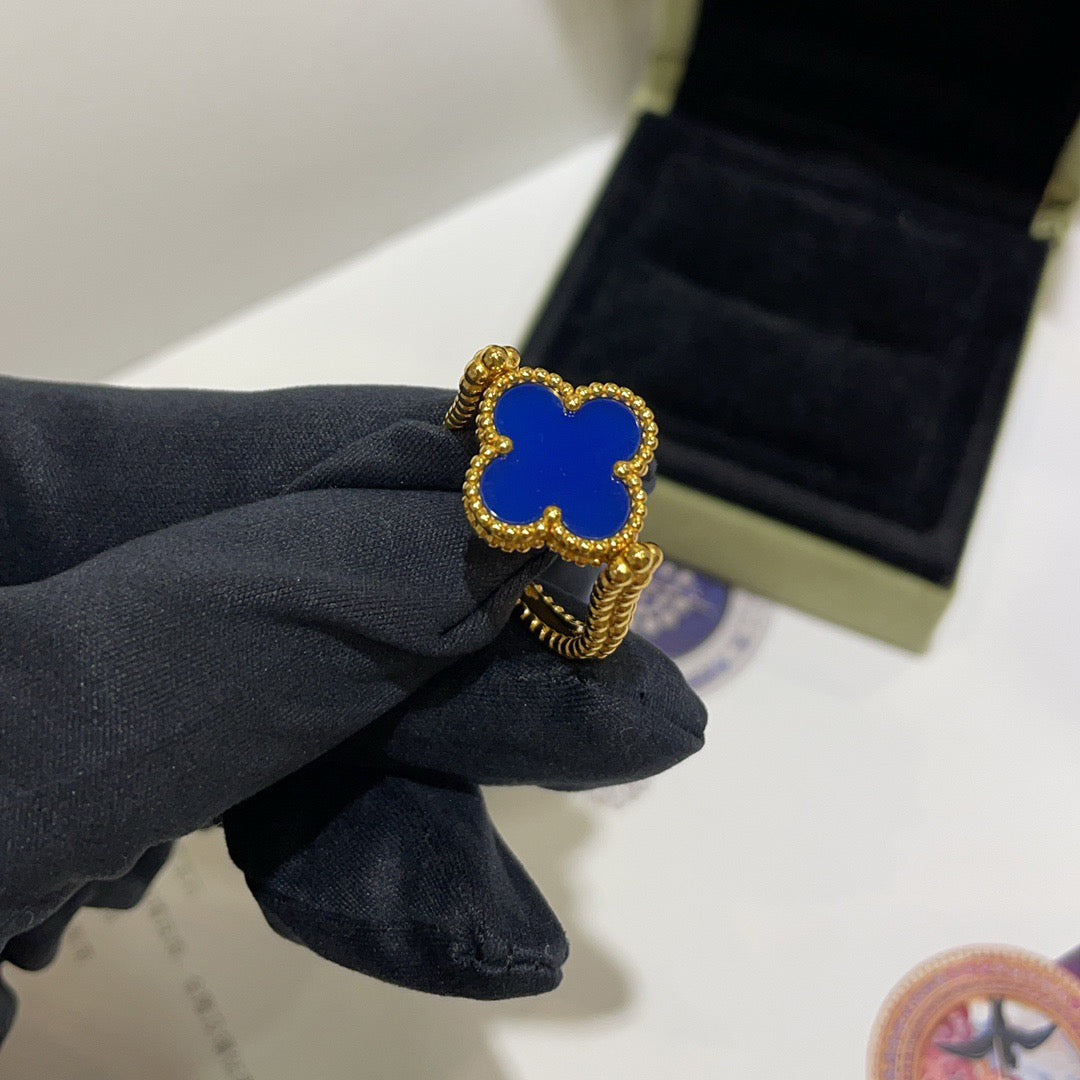 [Eternal Jewelry]CLOVER RIVERSIBLE BLUE AGATE RING