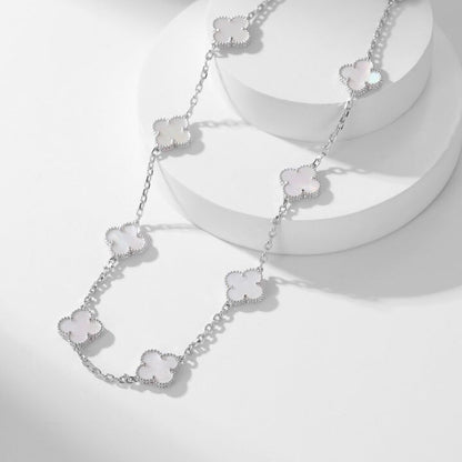 [Eternal Jewelry]CLOVER 10 MOTIFS WHITE MOTHER OF PEARL NECKLACE