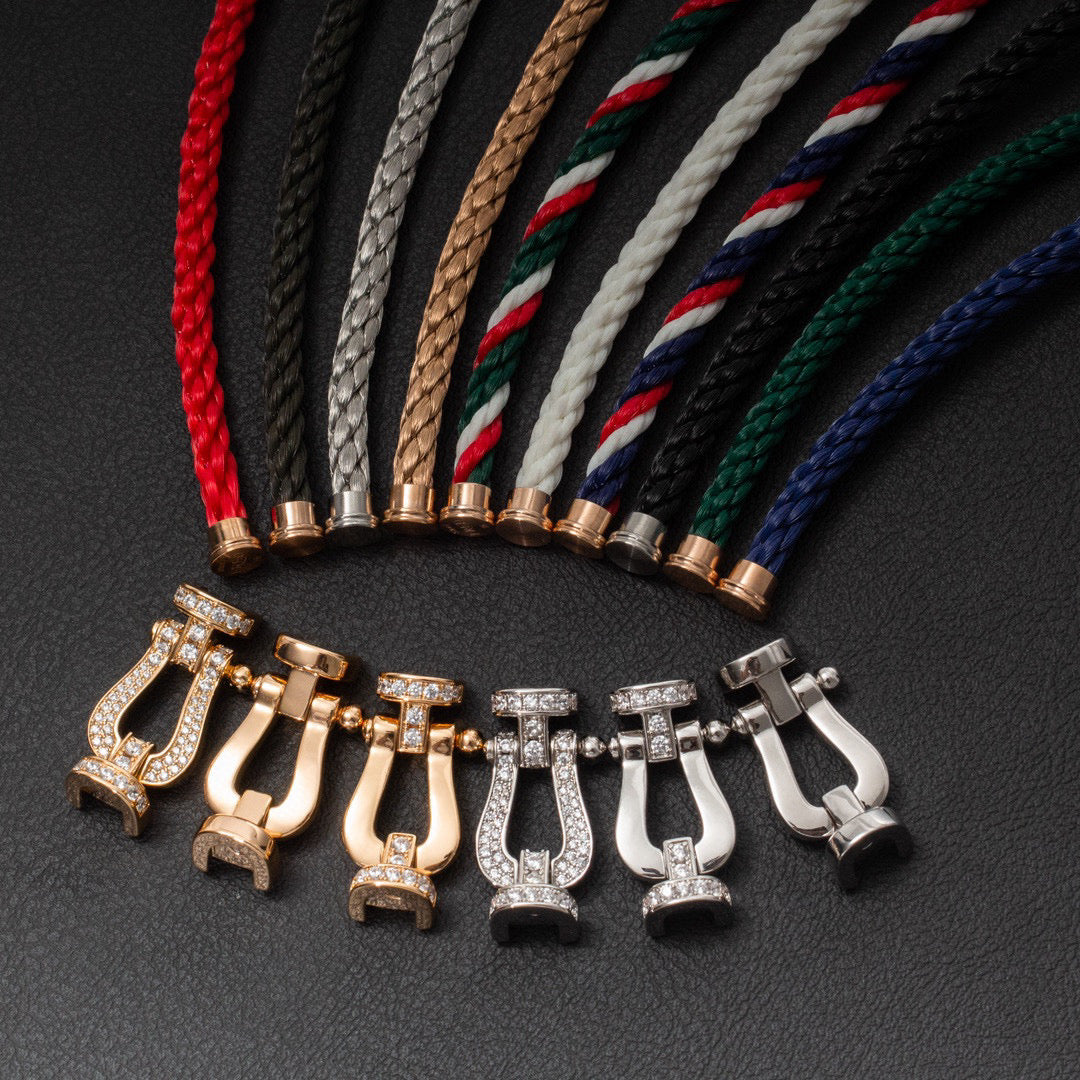 [Eternal Jewelry]FORCE LARGE HORSESHOE HALF DIAMOND BRACELET GOLD
