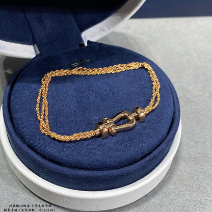[Eternal Jewelry]FORCE SMALL HORSESHOE  DIAMOND CHAIN ROPE BRACELET