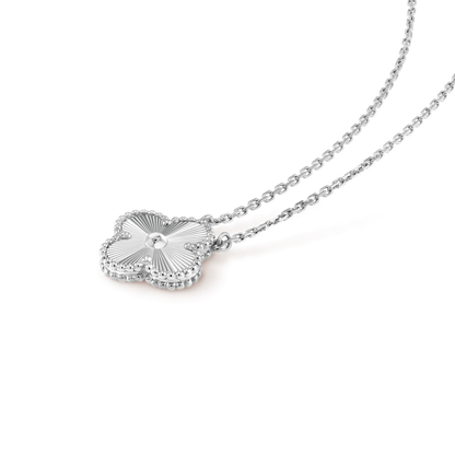 [Eternal Jewelry]CLOVER 15MM LASER NECKLACE SILVER