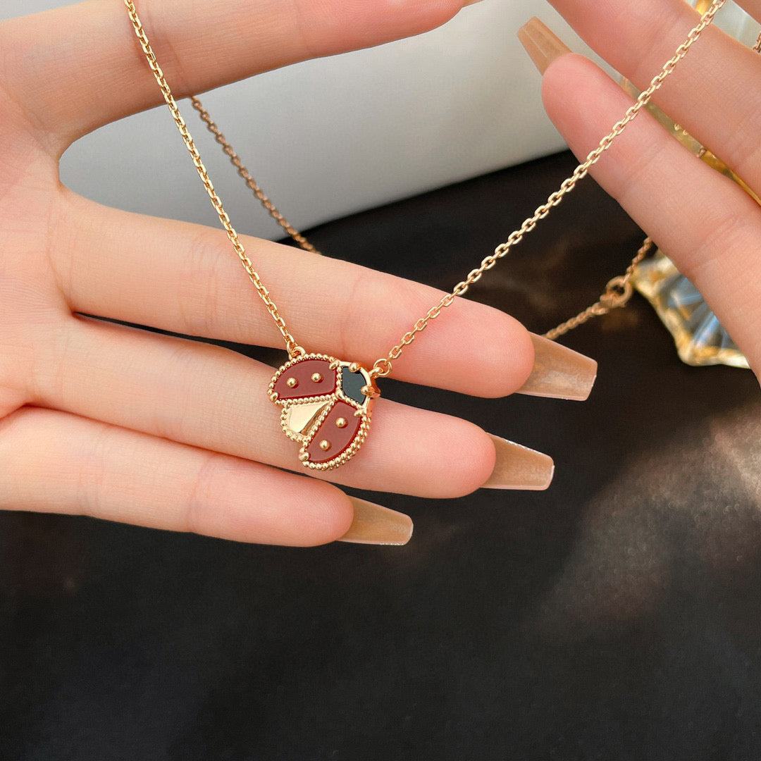[Eternal Jewelry]LUCKY  CARNELIANS LADYBUG NECKLACE