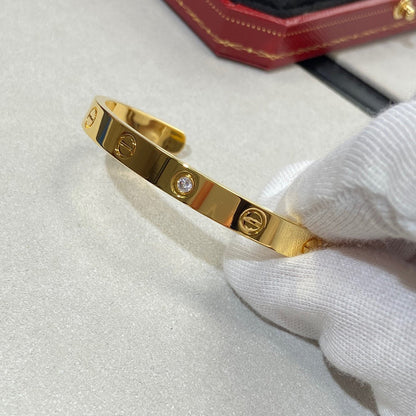 [Eternal Jewelry]LOVE BRACELET 6.1MM 1 DIAMOND OPEN CUFF