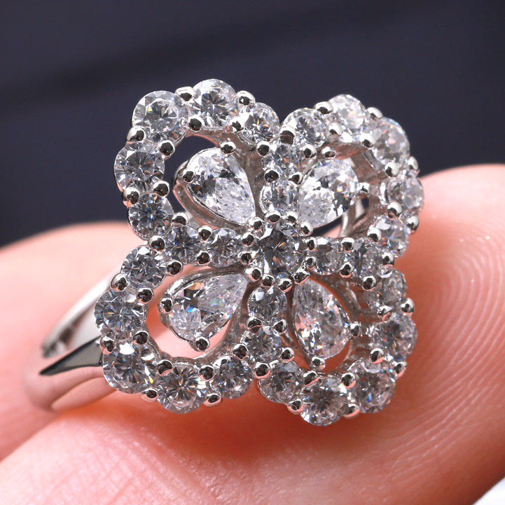 [Eternal Jewelry]LOOP RING FULL MOTIF DIAMOND 16MM SILVE