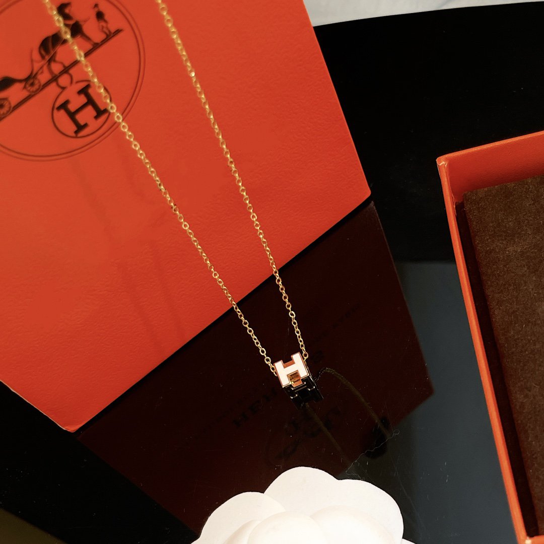 [Eternal Jewelry]H WHITE SQUARE GOLD NECKLACE
