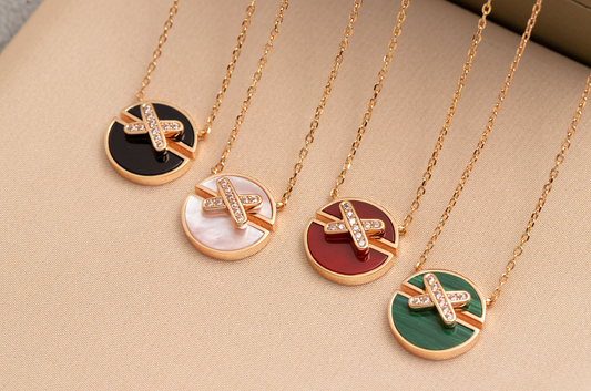 [Eternal Jewelry]JEUX DE PINK GOLD DIAMOND NECKLACE