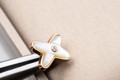 [Eternal Jewelry]JEUX DE WHITE MOP PINK GOLD DIAMOND EARRINGS