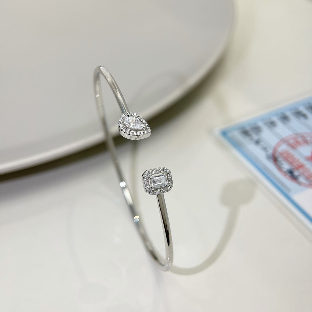 [Eternal jewelry]JONC FLEX MY TWIN TOI & MOI SILVER DIAMOND BRACELET