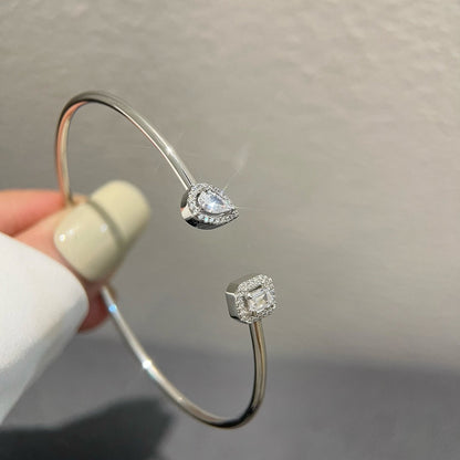 [Eternal jewelry]JONC FLEX MY TWIN TOI & MOI SILVER DIAMOND BRACELET