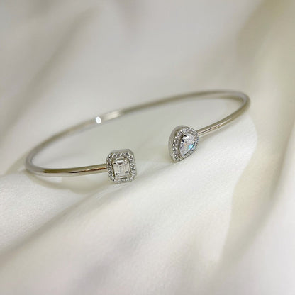 [Eternal jewelry]JONC FLEX MY TWIN TOI & MOI SILVER DIAMOND BRACELET