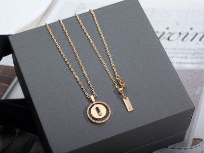 [Eternal jewelry]LUCKY MOVE PM NECKLACE PINK GOLD DIAMOND