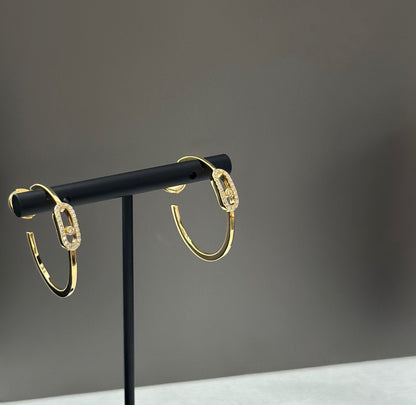 [Eternal jewelry]CREOLES MOVE UNO PM DIAMOND EARRINGS